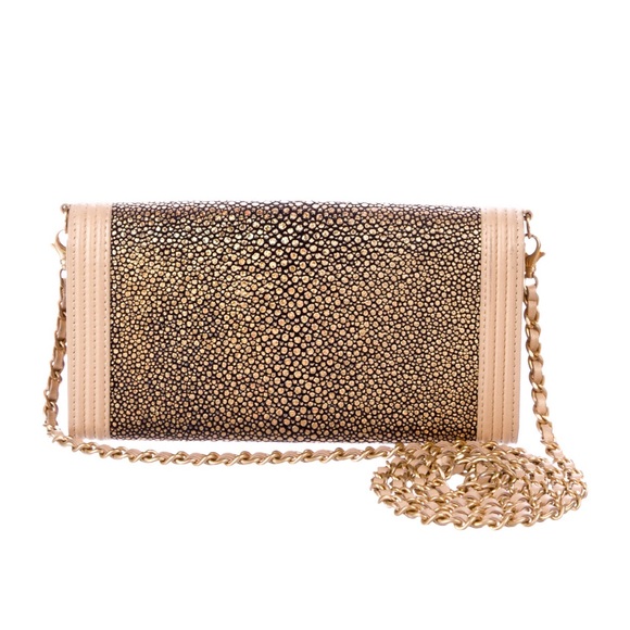 CHANEL Boy Galuchat Wallet on Chain NUDE IRIDESCENT 💕💕💕 - Picture 3 of 4